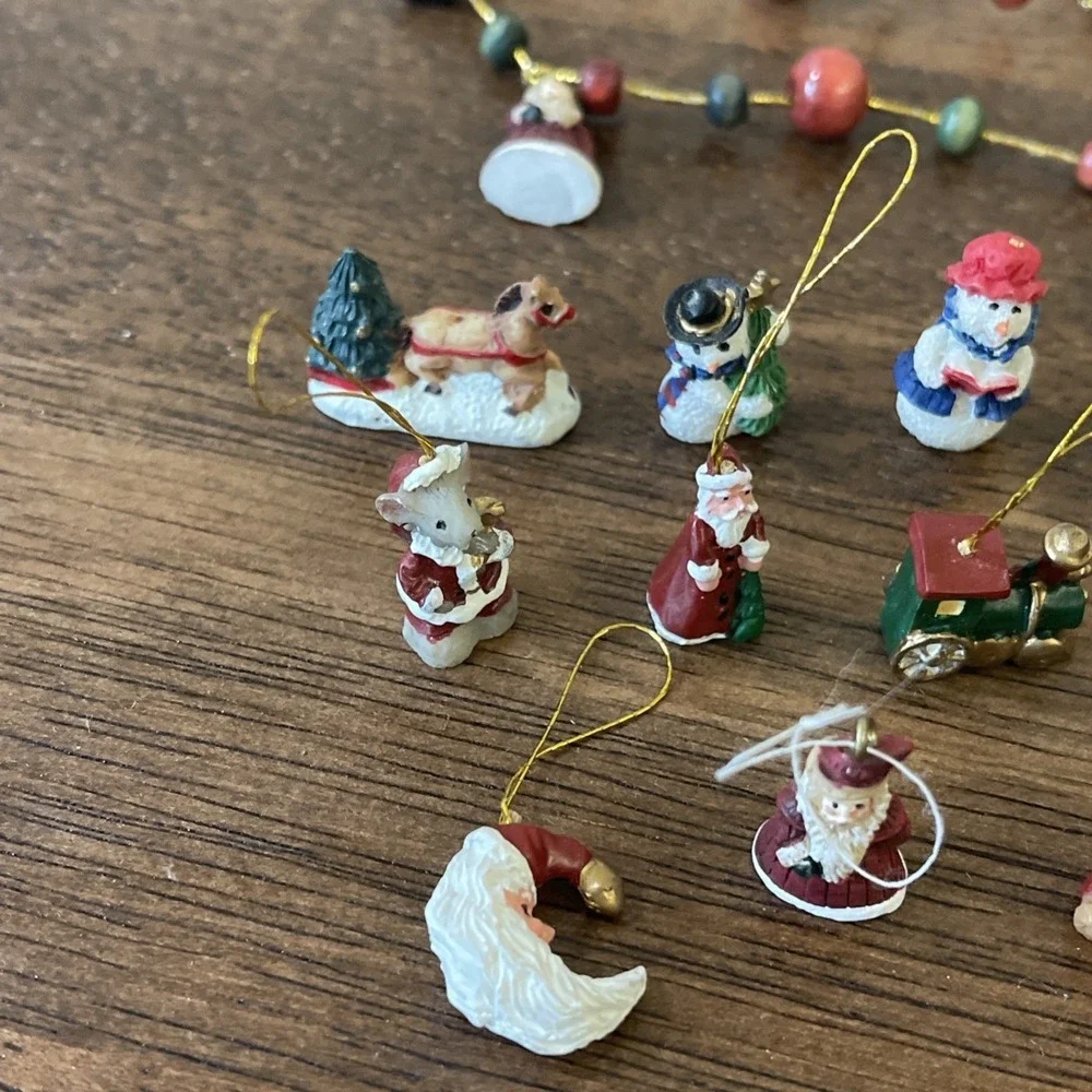 Miniature Dollhouse Lot Angel Christmas Tree Mini Ornament Rustic Traditional 1